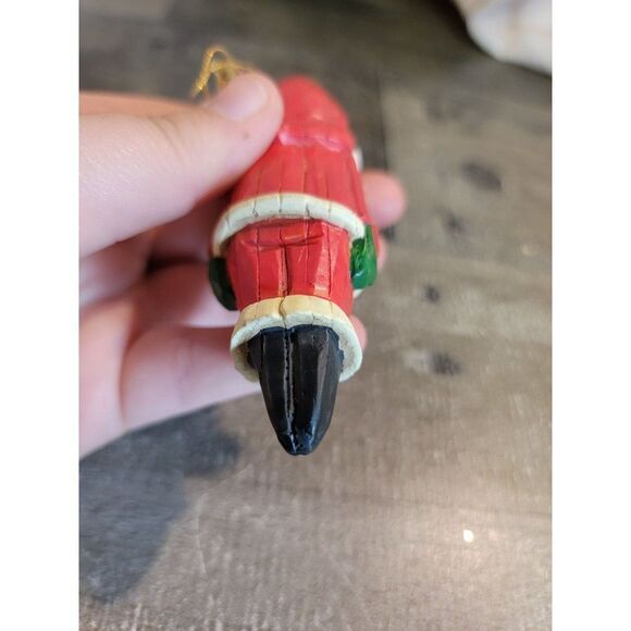 Enesco Santa icicle ornament Xmas Decor rustic wooden - Picture 5 of 5